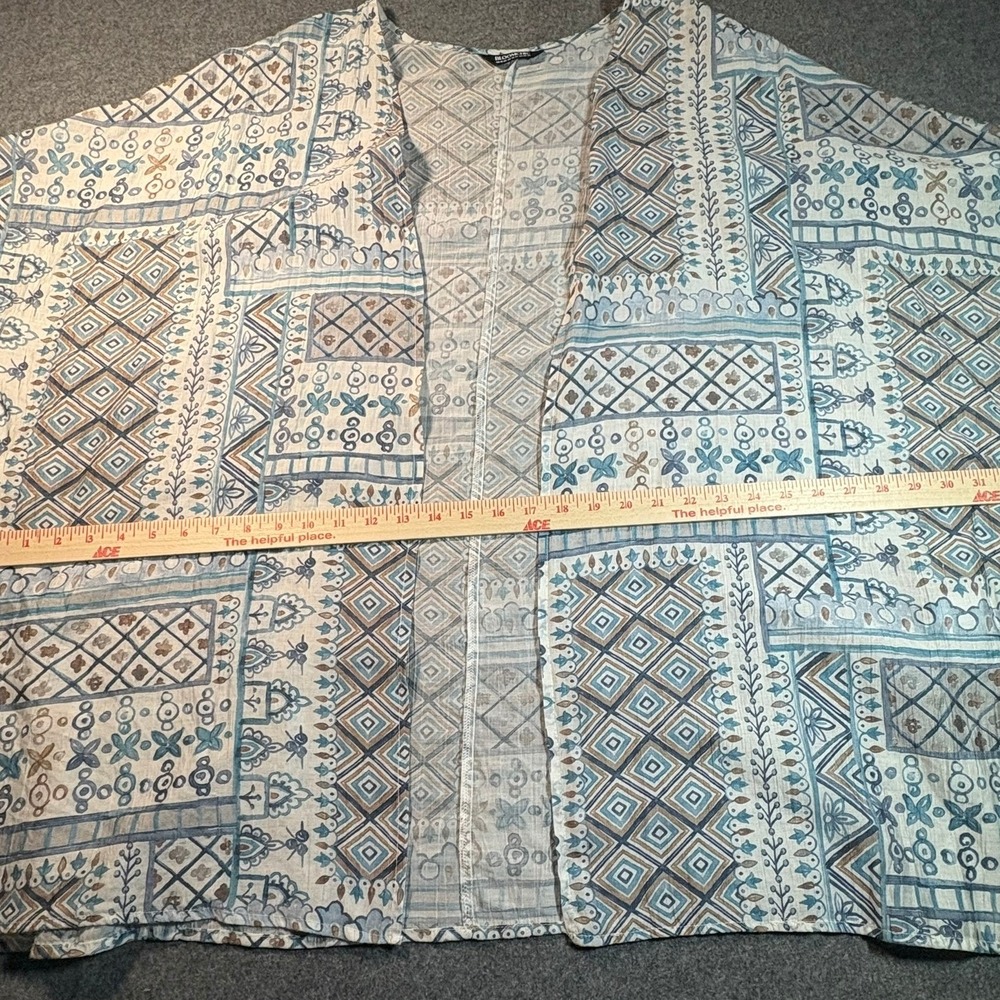 BloomChic Open Front Kimono Cardigan Boho Patchwork Blue Plus 18/20 - Picture 5 of 11
